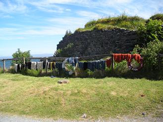Hand dyed wool drying - Isle of Skye